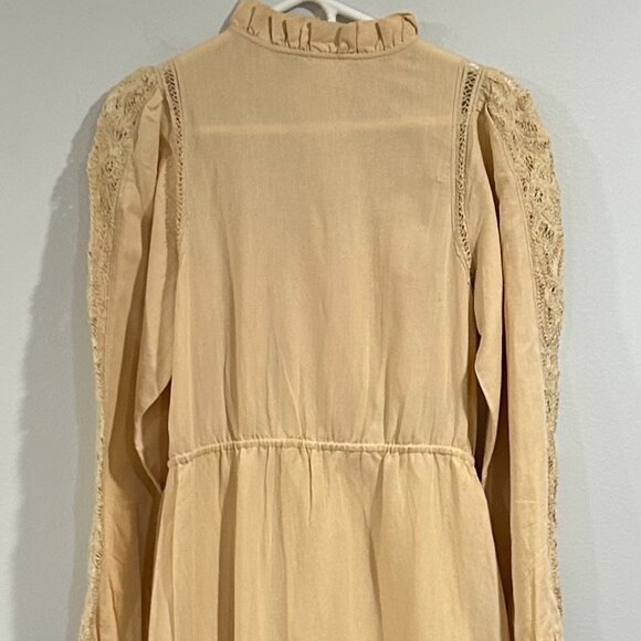 Sezane Mock Neck Long Dress in Neutral Color Size 38/6 - Picture 4 of 10